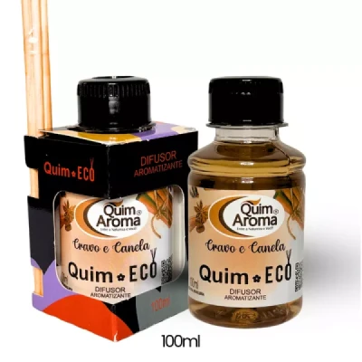 Aromatizante Ambiental Difusor com Varetas 100ml Quim Aroma Cravo e Canela 7505-15
