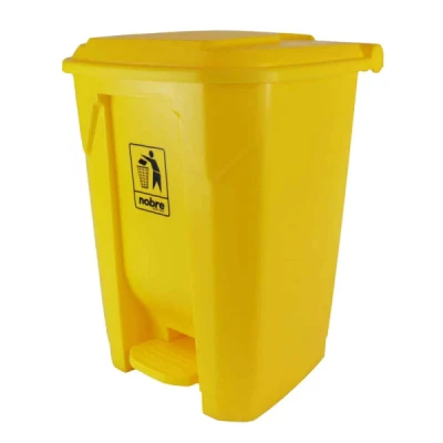 Lixeira Plástica com Pedal  50 Litros Quadrada Nobre Amarela (56A x 34L x 31P) REF: 59179