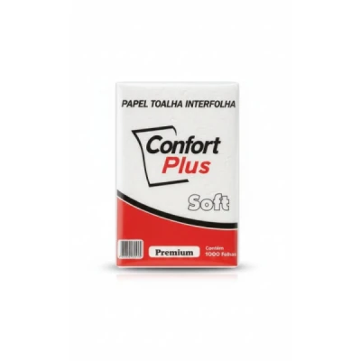 Toalha de Papel Interfolhado (100% Celulose) (20x21cm) Pacote C/1000 Branco Okpel Confort Premium