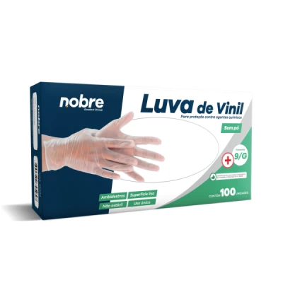 Luva Descartável Vinil sem Pó Caixa/Display C/100 G-9 (CA41265) Nobre 36888