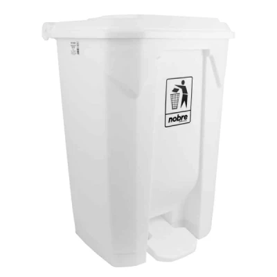 Lixeira Plástica com Pedal 100 Litros Quadrada Nobre Branca 80A x 35L x 37P) REF: 56329