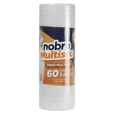 Pano Limpeza Multiuso (28cm x 50cm x 30M) Bobina Picotada C/60 Panos Nobre Branco 58134