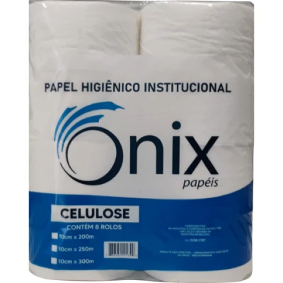 Papel Higiênico Rolão Folha-Simples (Branco-Luxo) 20gr Fardo (8 Rolos x 300m x 10cm Altura) Onix