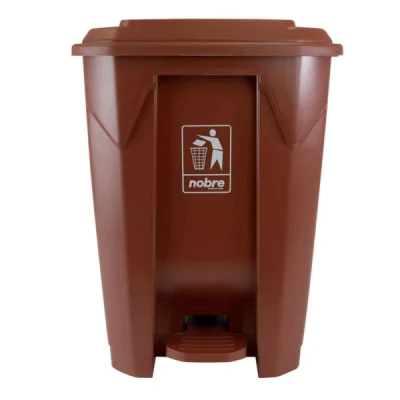 Lixeira Plástica com Pedal  50 Litros Quadrada Nobre Marrom (56A x 34L x 31P) REF: 59181