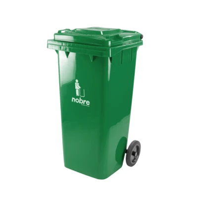 Lixeira Plástica Coletora 120 Litros C/2 Rodas Nobre (Modelo Europeu) Verde 41374