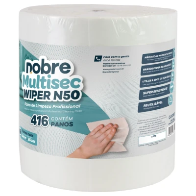 Pano Limpeza Profissional Wiper N-60 (44cm x 25cm) Rolo C/416 Panos Nobre 36356