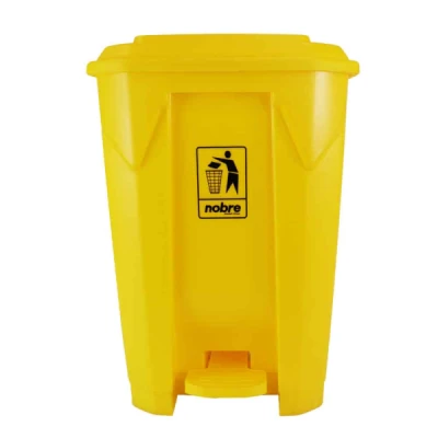Lixeira Plástica com Pedal  50 Litros Quadrada Nobre Amarela (56A x 34L x 31P) REF: 59179