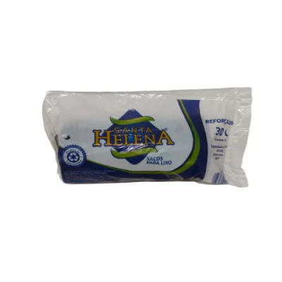 Saco Lixo Doméstico Preto  30L 59cm x 62cm Rolão C/50 Santa Helena