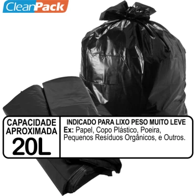 Saco de Lixo Rec Preto Ref   20-04 40cm x 50cm C/100 BDGPLAST
