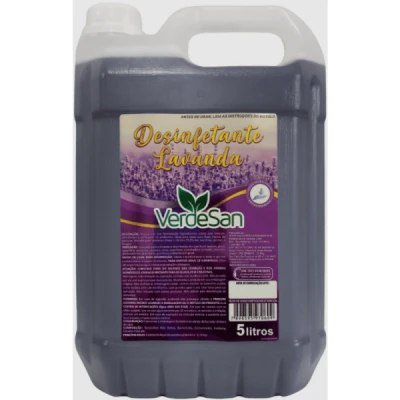 Desinfetante Perfumado Bombona 5 Litros com Quartenário de Amônia Verdesan Lavanda 010026
