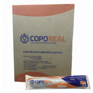 Copo Plástico   50ml PS Branco Tira C/100 Coporeal CR-50