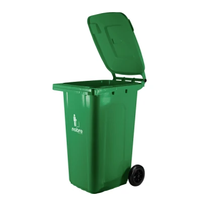 Lixeira Plástica Coletora 240 Litros C/2 Rodas Nobre (Modelo Europeu) Verde 39840