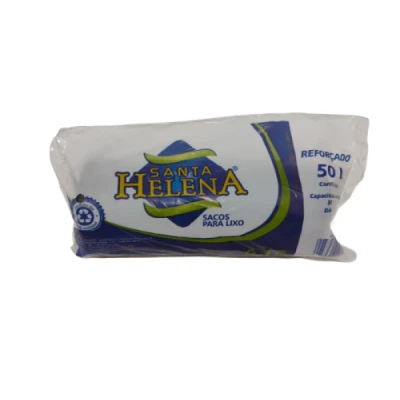 Saco Lixo Doméstico Preto  50L 63cm x 80cm Rolão C/50 Santa Helena