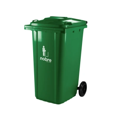 Lixeira Plástica Coletora 240 Litros C/2 Rodas Nobre (Modelo Europeu) Verde 39840