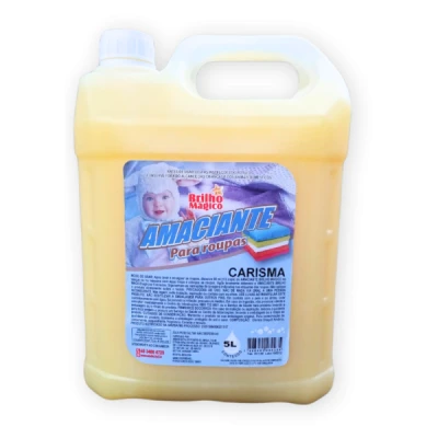 Amaciante Roupas Perfumado Bombona 5 Litros AMDM Brilho Mágico Carisma Amarelo