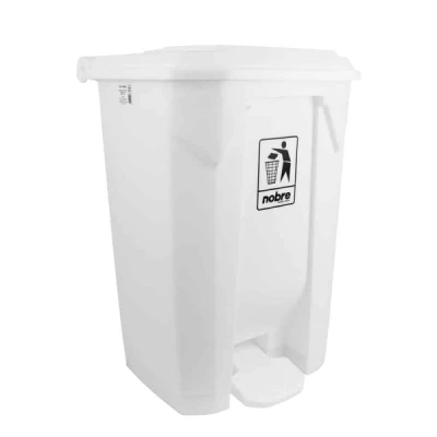 Lixeira Plástica com Pedal  80 Litros Quadrada Nobre Branca (68A x 32L x 39P) REF: 56328