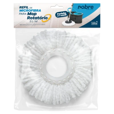 Refil para Rodo Mop Rotatório Slim ou com Cesto Inox para Balde 13 Litros Nobre 41415