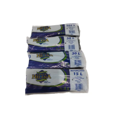 Saco Lixo Doméstico Preto    15L 39cm x 58cm Rolinho C/20 Santa Helena