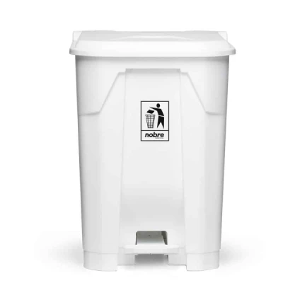 Lixeira Plástica com Pedal  50 Litros Quadrada Nobre Branca (56A x 34L x 31P) REF: 56327