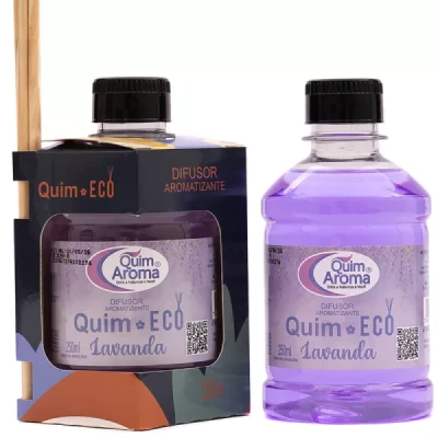 Aromatizante Ambiental Difusor com Varetas 250ml Quim Aroma Lavanda 1252-12