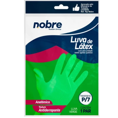 Luva Multiuso Látex Forrada Nobre Slim Verde C/1 Par Tamanho=P-7 Nobre 37972