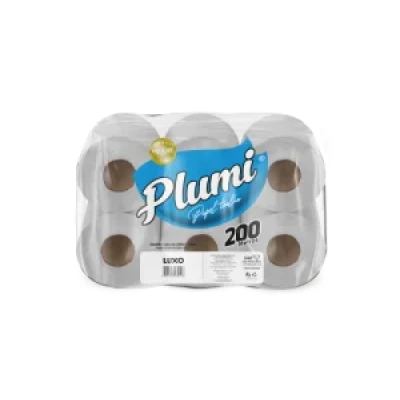 Toalha Papel Bobina 20cm x 24gr (100% Celulose) Fardo 6x200m Plumi Aguipel