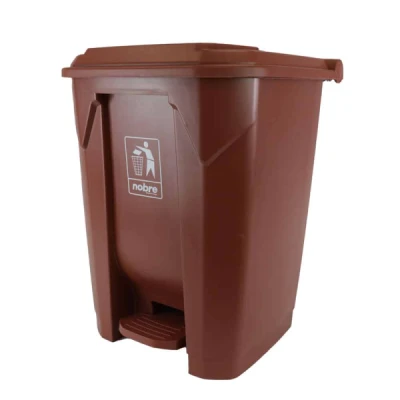 Lixeira Plástica com Pedal  50 Litros Quadrada Nobre Marrom (56A x 34L x 31P) REF: 59181