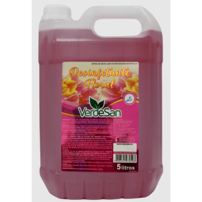 Desinfetante Perfumado Bombona 5 Litros com Quartenário de Amônia Verdesan Floral 010025