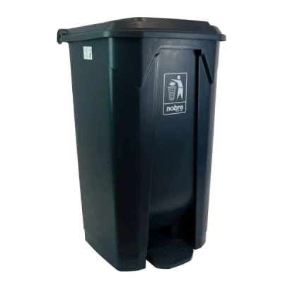 Lixeira Plástica com Pedal 100 Litros Quadrada Nobre Cinza (80A x 35L x 37P) REF: 56325
