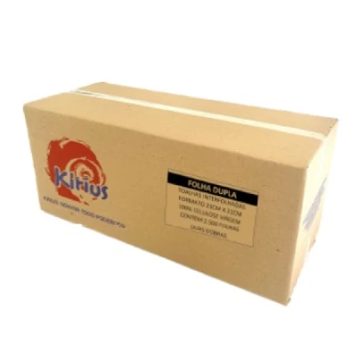 Toalha Papel Interfolhado (100% Celulose) (23cm x 21cm) 34gr Pacote C/2500 Folha-Dupla Kirius 0039