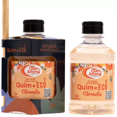 Aromatizante Ambiental Difusor com Varetas 250ml Quim Aroma Citronela 1250-12