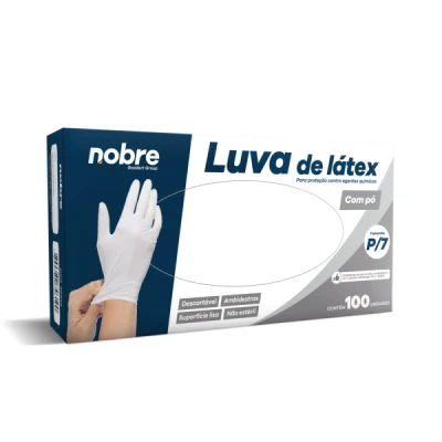 Luva Descartável Látex com Pó Caixa/Display C/100 (CA-40956) Tamanho=P-7 Nobre 36922