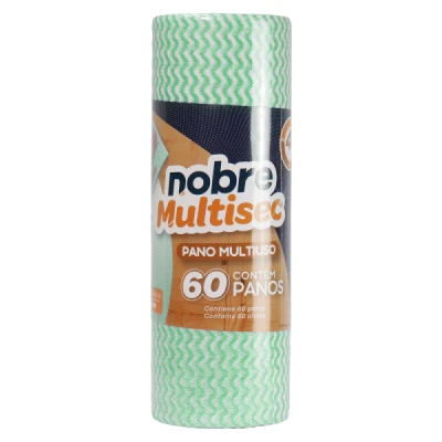 Pano Limpeza Multiuso (28cm x 50cm x 30M) Bobina Picotada C/60 Panos Nobre Verde 57254
