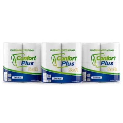 Papel Higiênico Rolão Folha-Simples Branco (100% Celulose) Fardo (8 Rolos X 300M X 10CM) Okpel Confort 0260