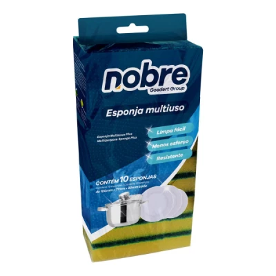 Esponja Multiuso Dupla-Face (100mm x 71mm x 20mm) Nobre C/10 37866