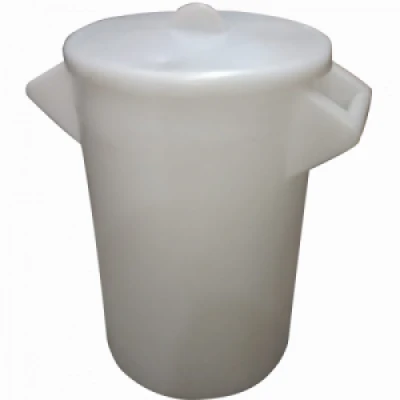 Tanque Plástico Rotomoldado Redondo  80 Litros (540mm Diâmetro x 550mm Altura) com Tampa + Alça Virgem Natural Cleanpack