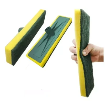 Rodo Plástico Espuma 26cm com Fibra Verde Limpa Azulejo com Cabo Perovinha 752