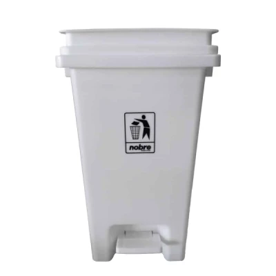 Lixeira Plástica com Pedal 15 Litros Quadrada Nobre Branca (37A x 22L x 18P) REF: 58386