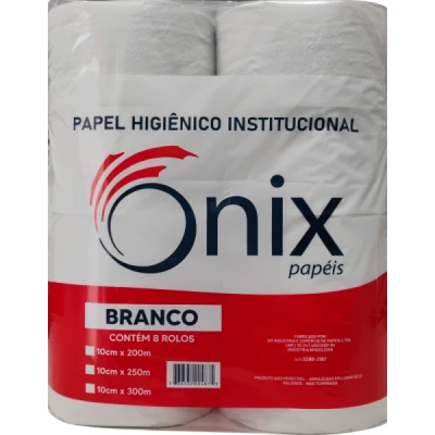 Papel Higiênico Rolão Folha-Simples (Branco) 20gr Fardo (8 Rolos x 300m x 10cm Altura) Onix