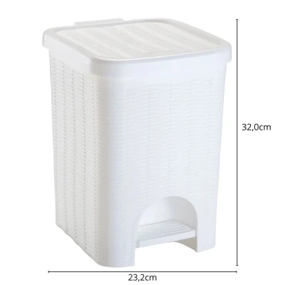 Lixeira Plástica com pedal 12 Litros Branca Vime Nitronplast