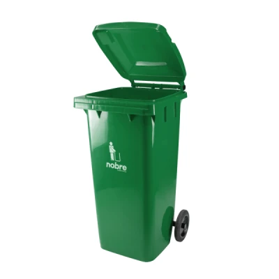 Lixeira Plástica Coletora 120 Litros C/2 Rodas Nobre (Modelo Europeu) Verde 41374