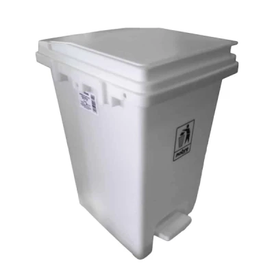 Lixeira Plástica com Pedal 15 Litros Quadrada Nobre Branca (37A x 22L x 18P) REF: 58386