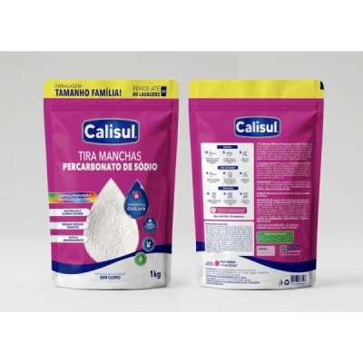 Alvejante sem Cloro em  Pó & Tira Manchas Sachet 1Kg Percarbonato de Sódio (Oxigênio-Ativo) Calisul TBS